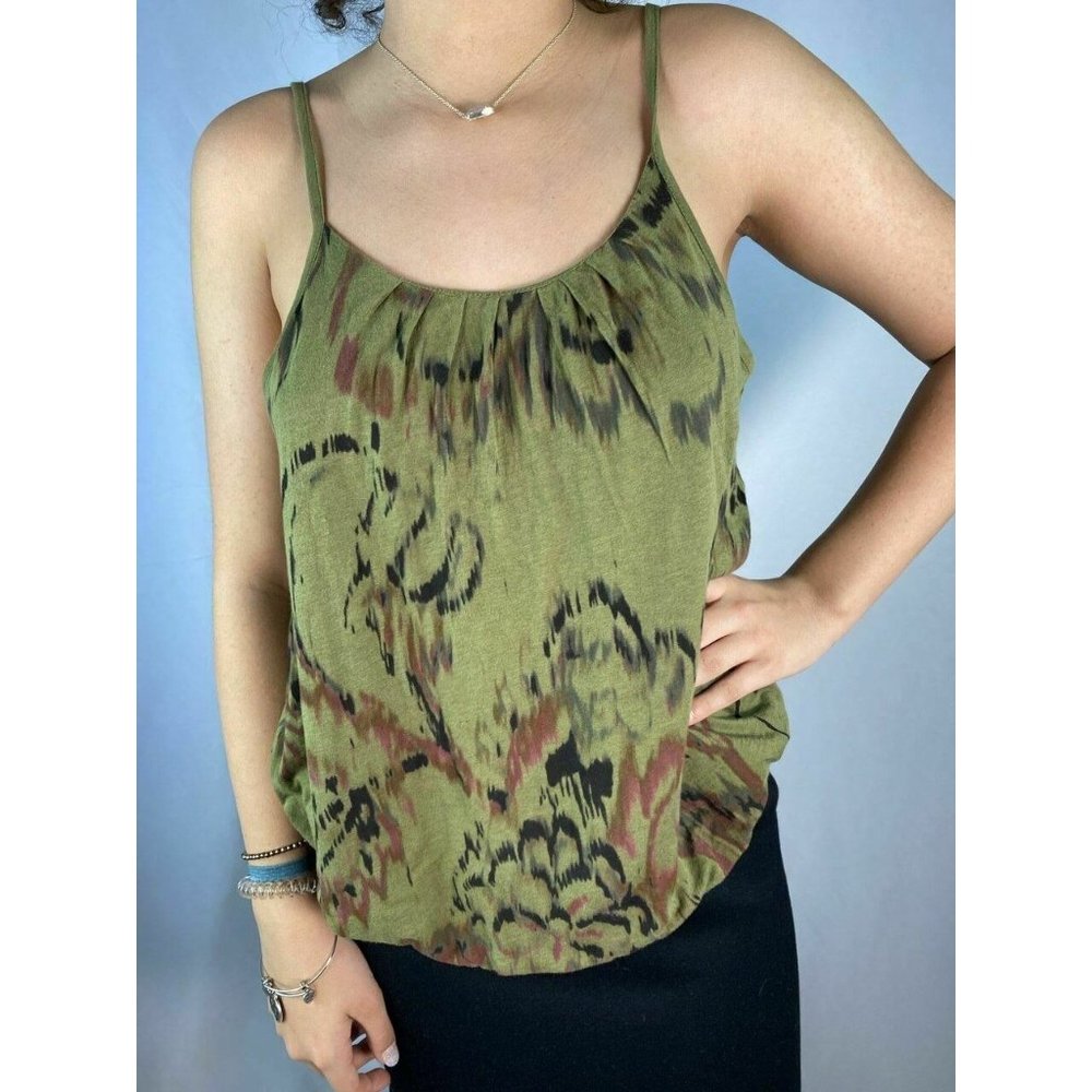 Dries Van Noten Olive Green Bubble Hem Tank Top